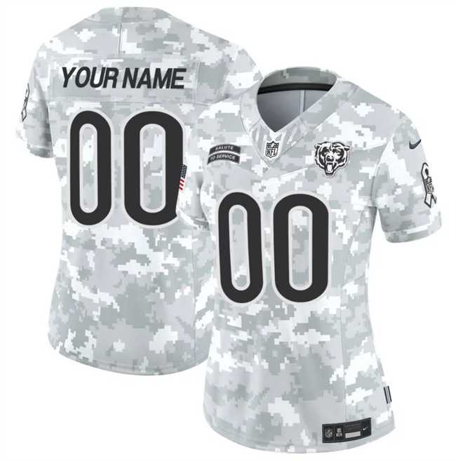 Women%27s Chicago Bears Active Player Custom 2024 F.U.S.E Arctic Camo Salute To Service Limited Stitched Football Jersey(Run Small)->customized nfl jersey->Custom Jersey